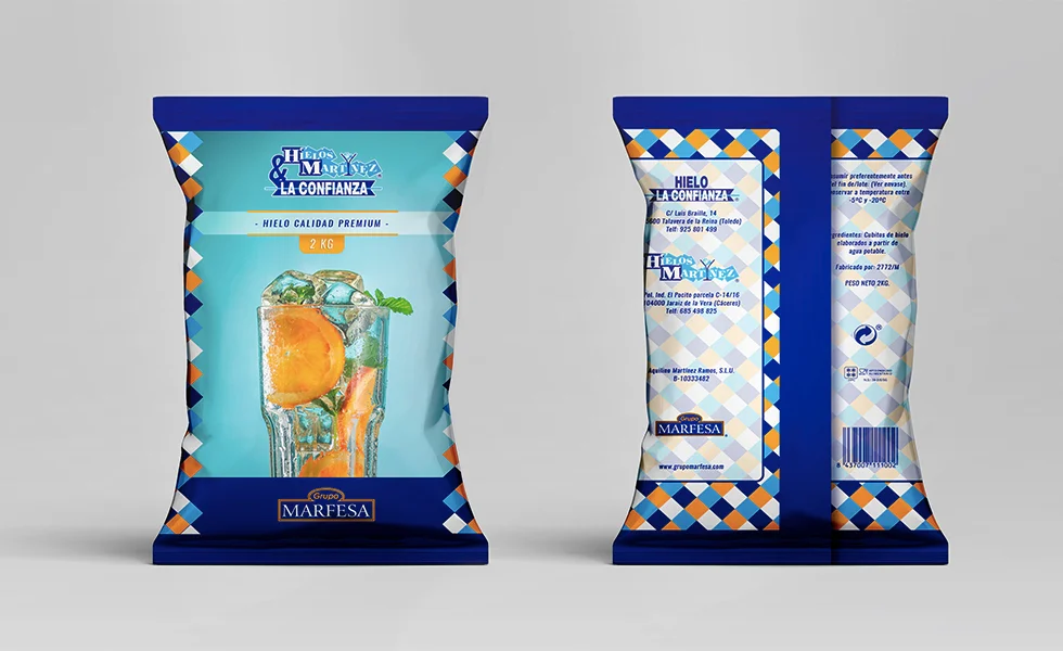 PACKAGING BOLSA DE HIELOS - DISEÑADOR GRÁFICO FREELANCE MADRID ALRUBI