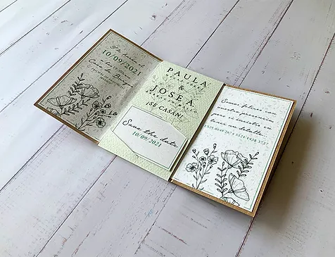 INVITACION DE BODA TRIPTICO - DISEÑADOR GRAFICO FREELANCE MADRID ALRUBI