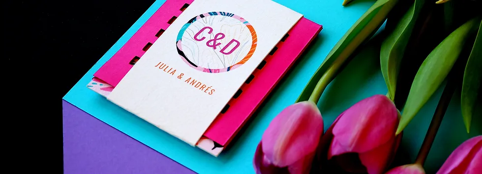 INVITACIÓN DE BODA MULTICOLOR - DISEÑADOR GRÁFICO FREELANCE MADRID ALRUBI