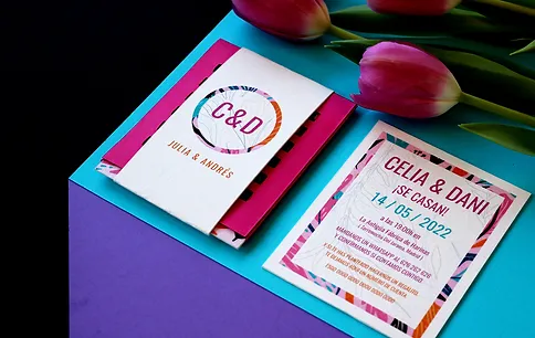 INVITACIÓN DE BODA MULTICOLOR - DISEÑADOR GRÁFICO FREELANCE MADRID ALRUBI