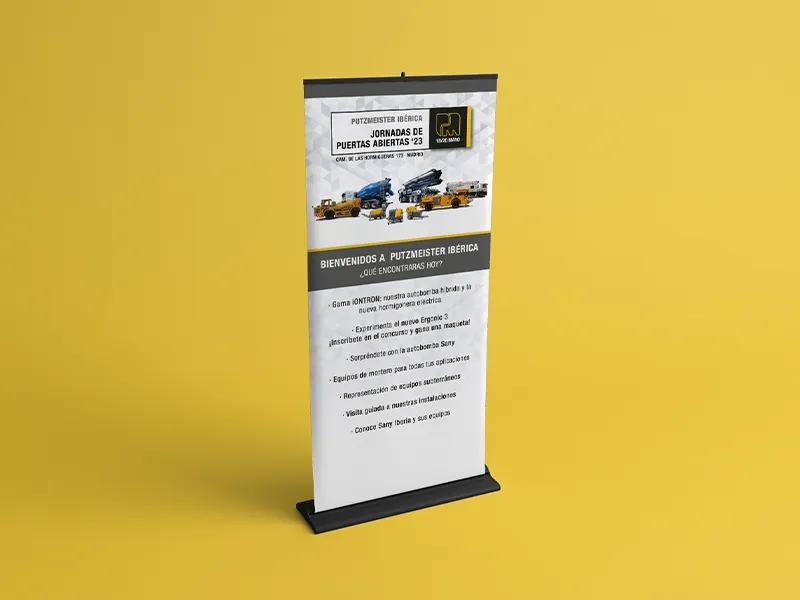 Diseño de roll-up corporativo realizado para Putzmeister.